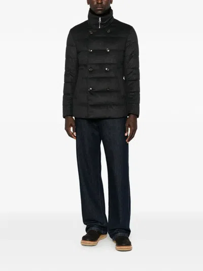 Montecore Double-breasted Quilted Jacket In Black