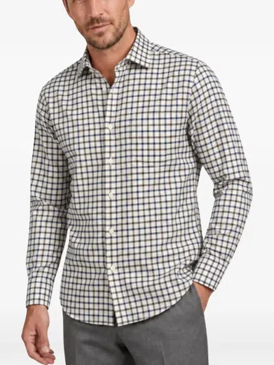 Deperlu Check-pattern Shirt In White