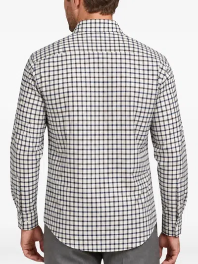 Deperlu Check-pattern Shirt In White