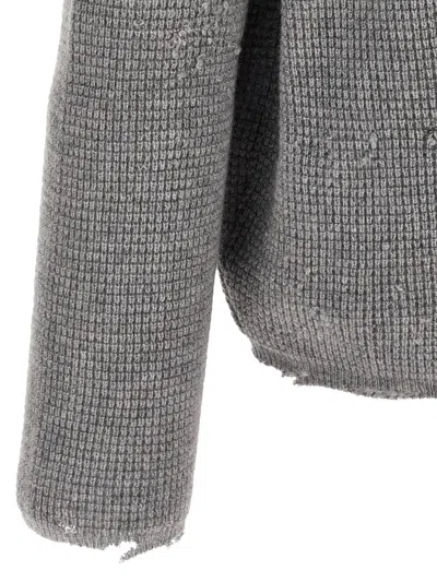 FRIENDS DISTRESSED HONEYCOMB-KNIT SWEATER