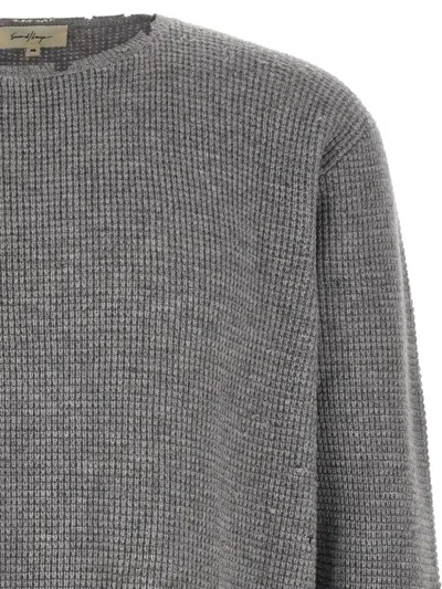 FRIENDS DISTRESSED HONEYCOMB-KNIT SWEATER