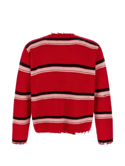 FRIENDS STRIPED KNIT ZIP-UP SWEATER