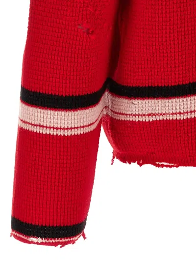 FRIENDS STRIPED KNIT ZIP-UP SWEATER