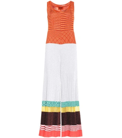 Missoni Metallic Color-block Crochet-knit Jumpsuit In Multicoloured