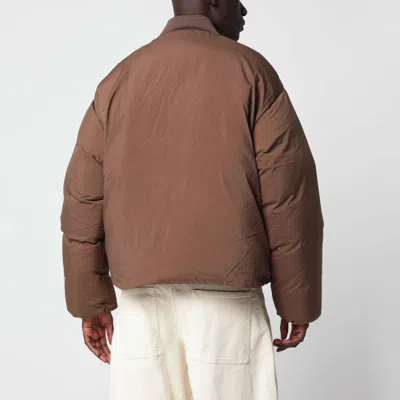 Studio Nicholson Zip-up Down Jacket In Brown