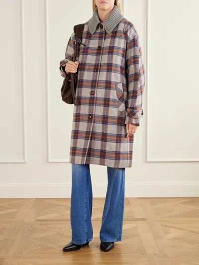 Veronica Beard Laurent Checked Wool-blend Twill Coat In Multi