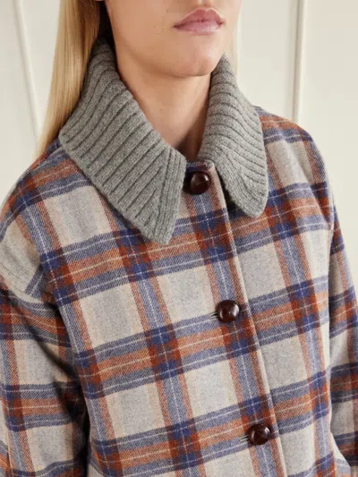 Veronica Beard Laurent Checked Wool-blend Twill Coat In Multi