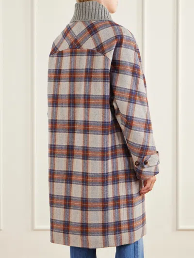 Veronica Beard Laurent Checked Wool-blend Twill Coat In Multi