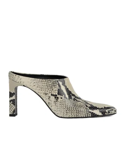 Totême Bar 85mm Python-embossed Leather Mules In Multi