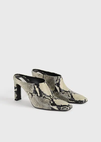 Totême Bar 85mm Python-embossed Leather Mules In Multi