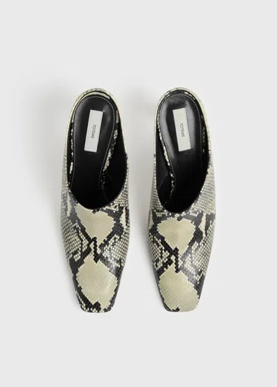 Totême Bar 85mm Python-embossed Leather Mules In Multi