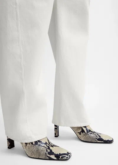 Totême Bar 85mm Python-embossed Leather Mules In Multi