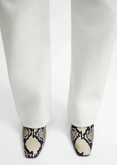 Totême Bar 85mm Python-embossed Leather Mules In Multi