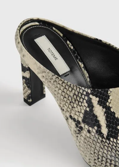 Totême Bar 85mm Python-embossed Leather Mules In Multi