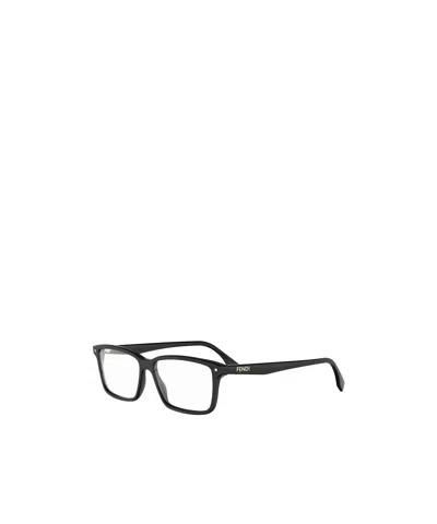 Fendi Eyewear Rectangular Frame Glasses In Black