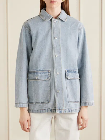 Still Here Denim Barn Jacket In Blue
