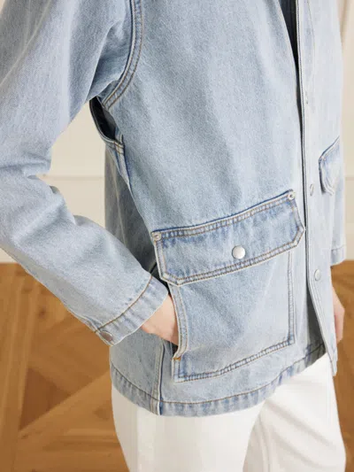 Still Here Denim Barn Jacket In Blue