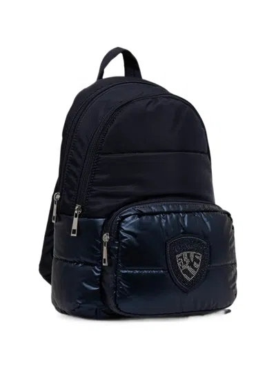Blauer Quilted Crystal-embellished Backpack In Blue