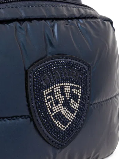 Blauer Quilted Crystal-embellished Backpack In Blue