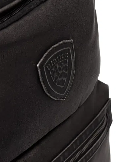 Blauer Logo-patch Zip-around Backpack In Black