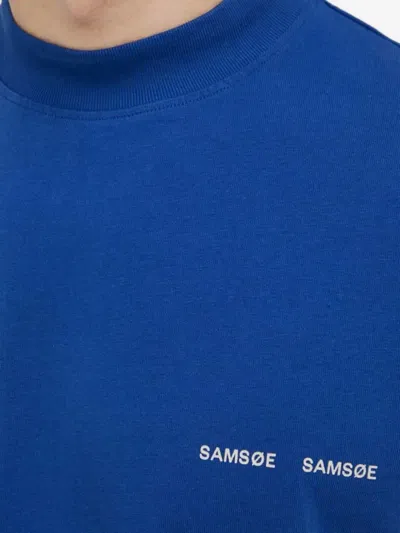 Samsoe & Samsoe Logo T-shirt In Blue