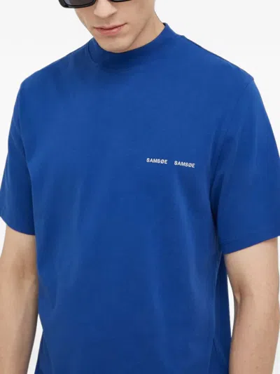 Samsoe & Samsoe Logo T-shirt In Blue
