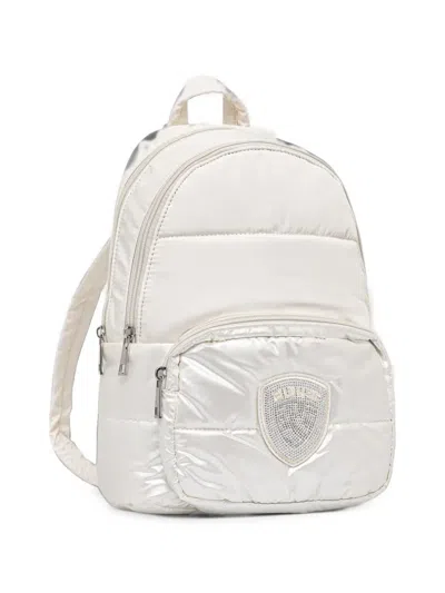 Blauer Quilted Crystal-embellished Backpack In Neutral