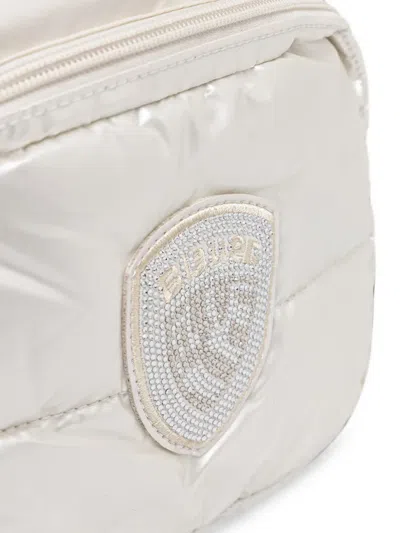 Blauer Quilted Crystal-embellished Backpack In Neutral
