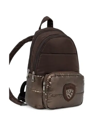 Blauer Quilted Crystal-embellished Backpack In Brown