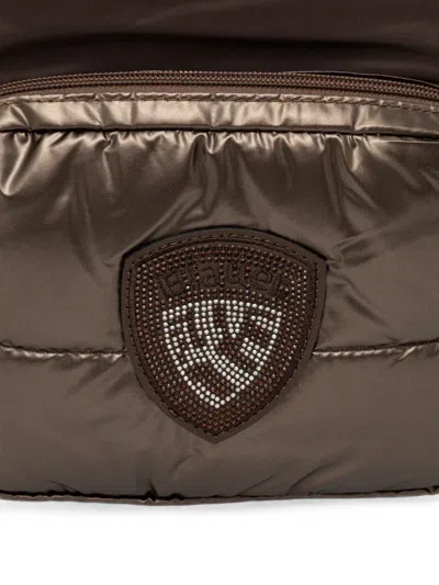 Blauer Quilted Crystal-embellished Backpack In Brown