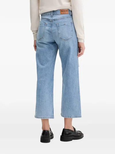 Desigual Patchwork Jeans In Blue