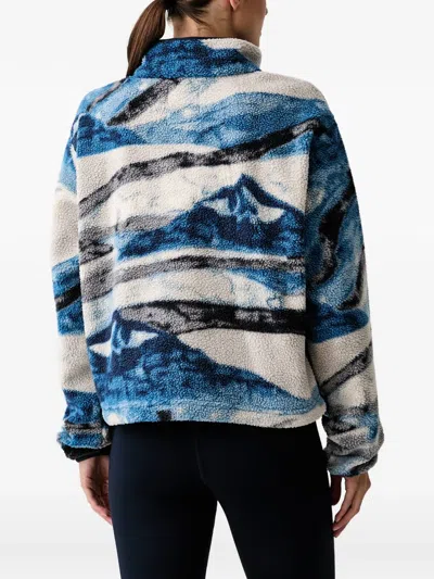 Columbia Mountain-print Fleece Sweatshirt In Blue