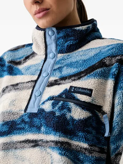Columbia Mountain-print Fleece Sweatshirt In Blue
