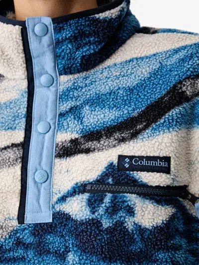 Columbia Mountain-print Fleece Sweatshirt In Blue