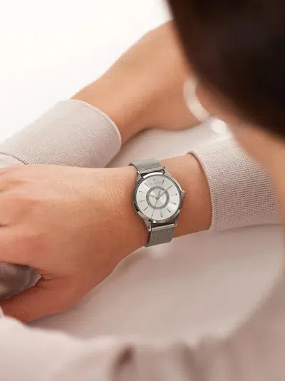 Ted Baker Mesh Strap 33mm Watch In Metallic