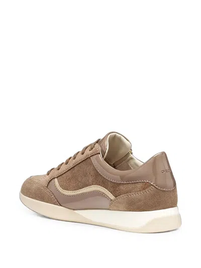 Geox Side-zip Panelled Sneakers In Brown