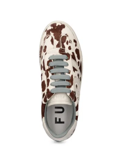 Furla Cow-print Platform Sneakers In Neutral