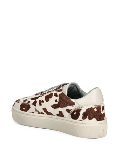 Furla Cow-print Platform Sneakers In Neutral