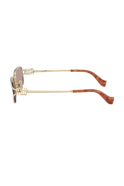 Miu Miu Rectangular Sunglasses In Brown