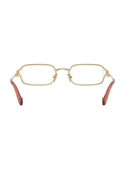 Miu Miu Rectangular Optical Glasses In Gold