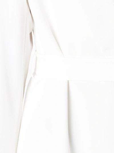 Shop Paule Ka Belted Woven Suit Jacket In White