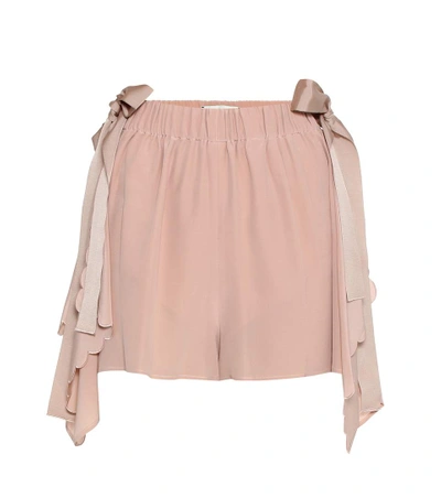 Shop Fendi Silk Shorts In Jueo