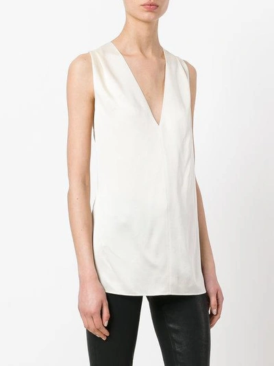 Shop Lanvin Racerback Sleeveless Blouse - White