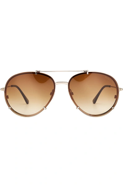 Tom Ford Aviator Sunglasses In Gold