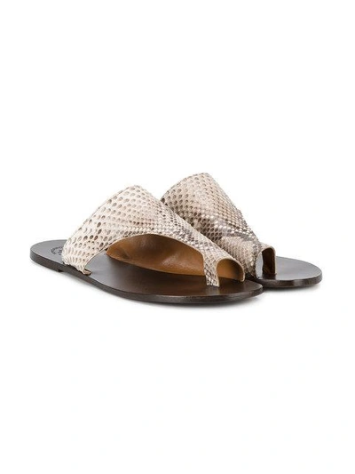 Shop Atp Atelier Rosa Cutout Sandals In Brown