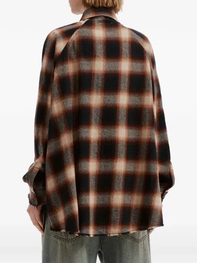 Izzue Check Raw-edge Shirt In Multi