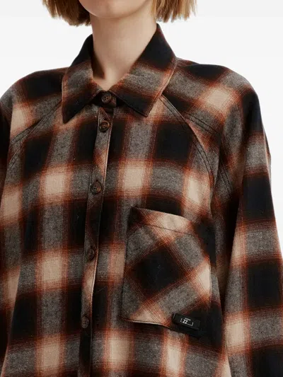 Izzue Check Raw-edge Shirt In Multi