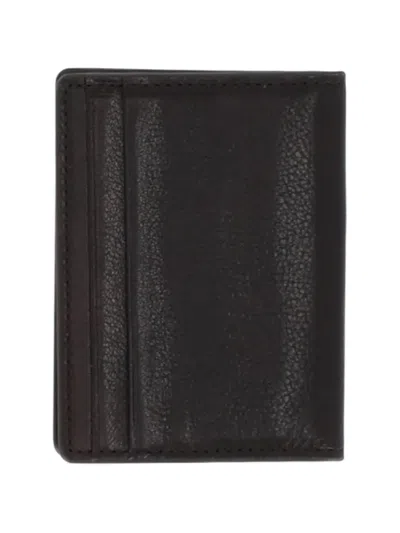 Orciani Lagoon Leather Cardholder In Black