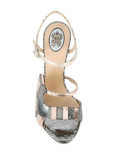 Shop Paula Cademartori Metallic Stiletto Sandals