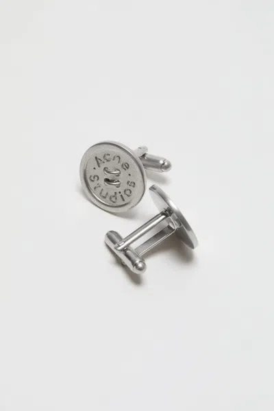 Acne Studios Button Cufflinks In Silver